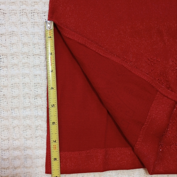 NWT Red Rampage Women's Cocktail Dress with Side Slits and Sequin Hem | Size 7 - Picture 12 of 14